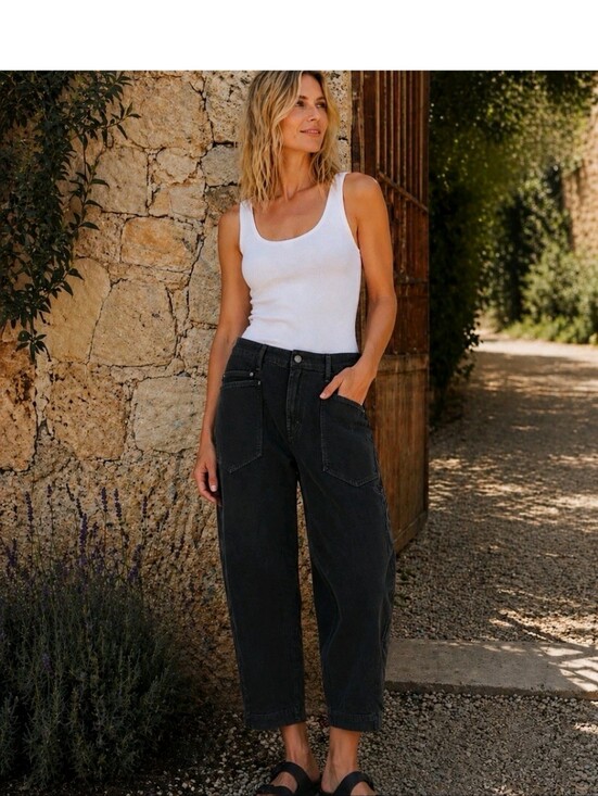 Ruti Denim - NWT Ruti Women's The Slouchy Jeans 2.0 Dusted Black Barrel Leg Sz 4